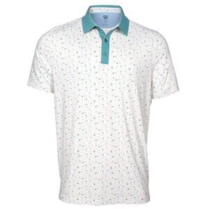 Graham Luxe “Duncan” Polo Golf Lightweight Short Sleeve Shirt  – Multi/Loden NEW